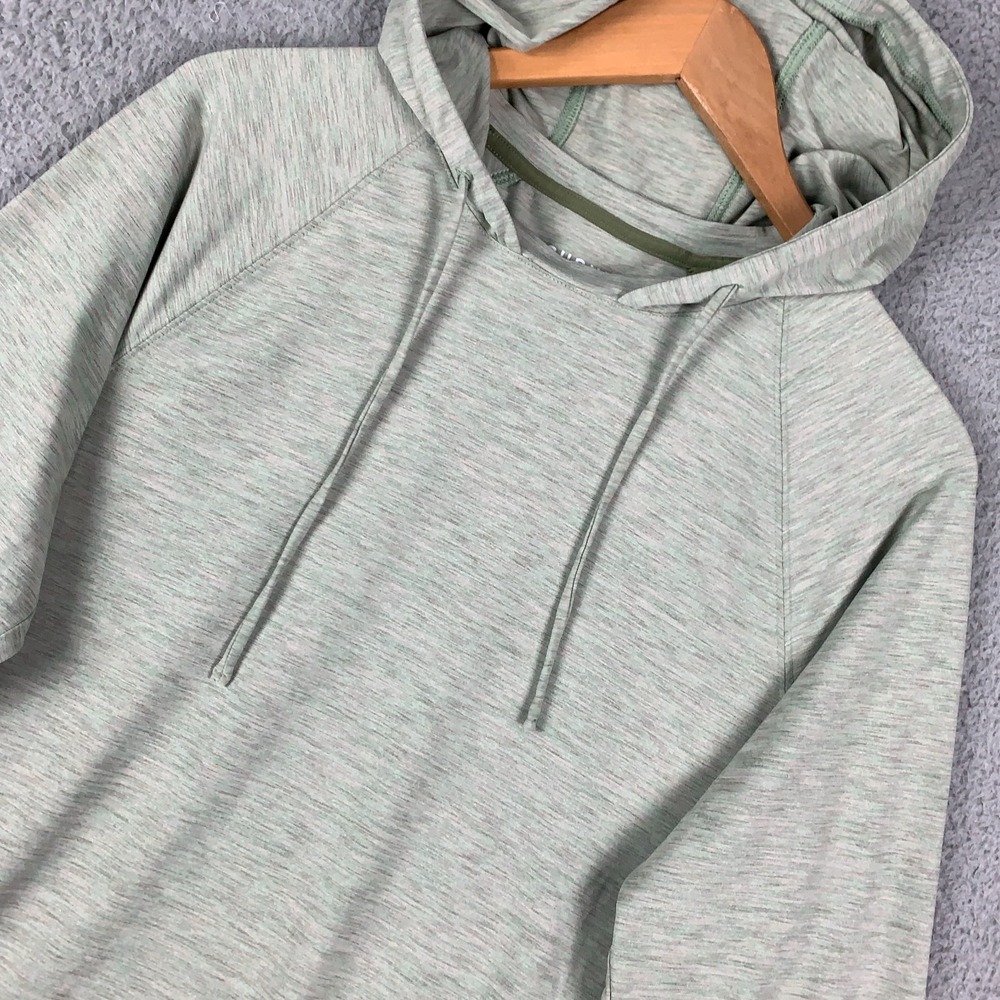Rhone Reign Hoodie Men's Medium Olivine Space Dye Performance UPF 50 Lightweight